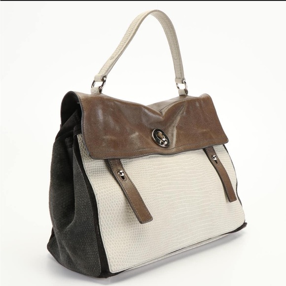 Yves Saint Laurent Muse Handbag in Lizard Embossed Leather and Suede - Picture 2 of 6